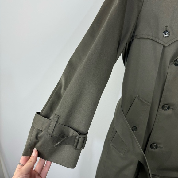 London Fog Towne Green Trench Coat Longline Detective Nancy Drew Minimalist - Picture 5 of 8